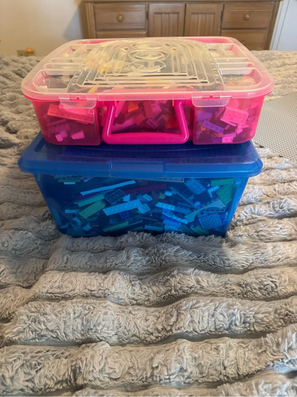 Large lot of Legos - Building Bricks w/Storage  two large containers w/boards